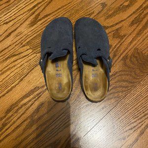 Birkenstock Boston Clog - Navy Suede Size 38